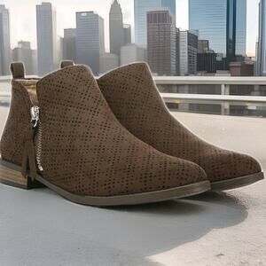 New! Dr. Scholl's Shoes Women's Rate Zip Ankle Boot Chocolate Brown 7.5 $90